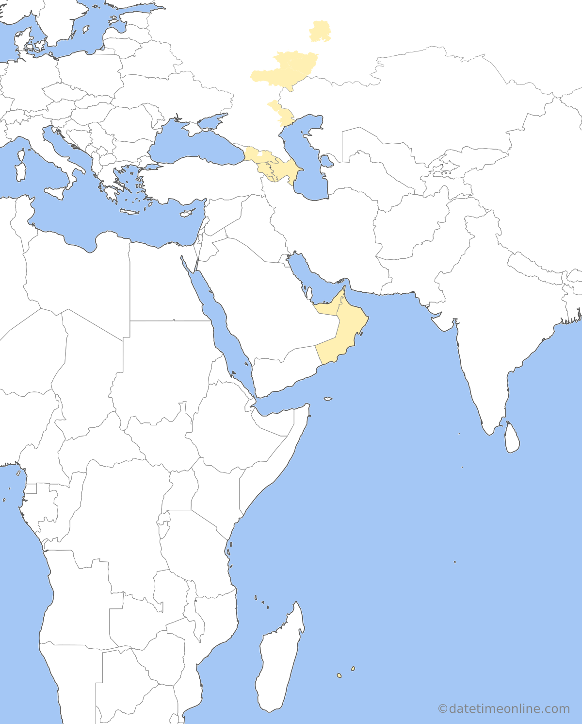 Current time zone map of D