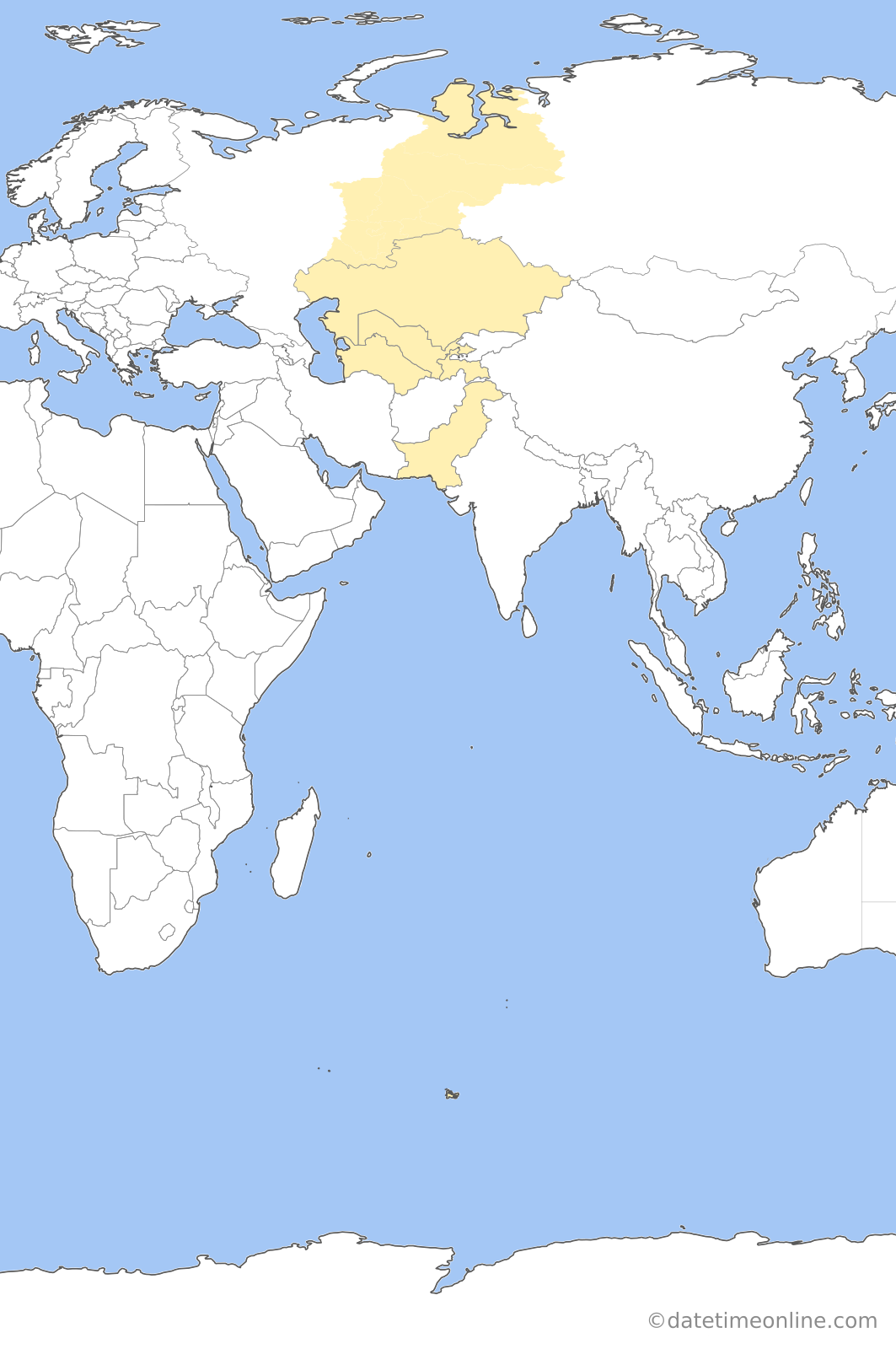 Current time zone map of E