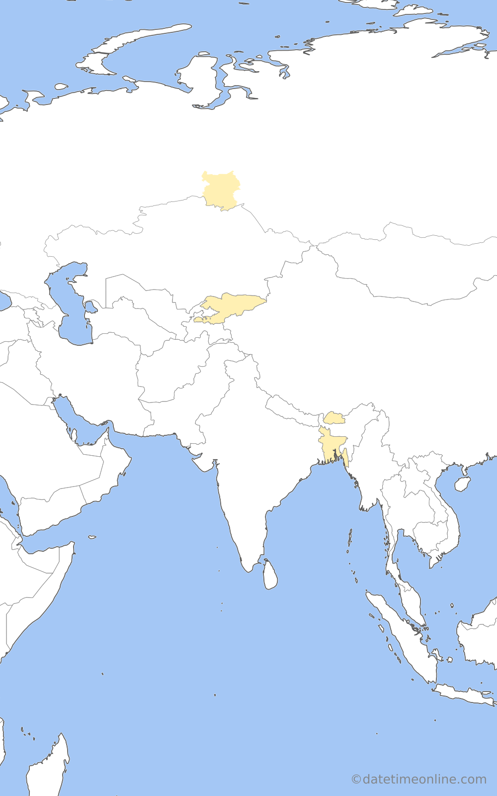 Current time zone map of F