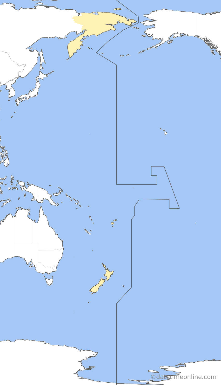 Current time zone map of M