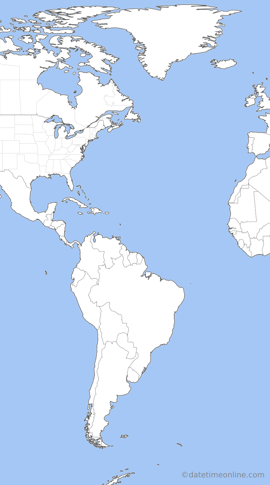 Current time zone map of O