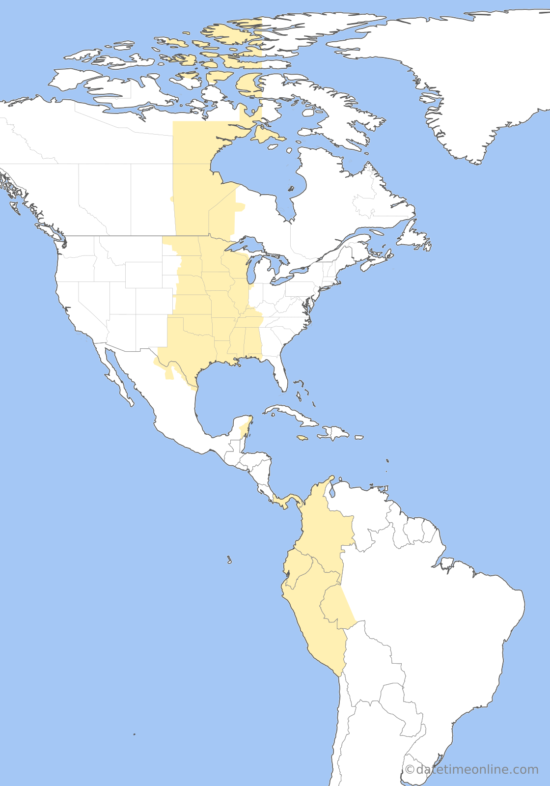 Current time zone map of R