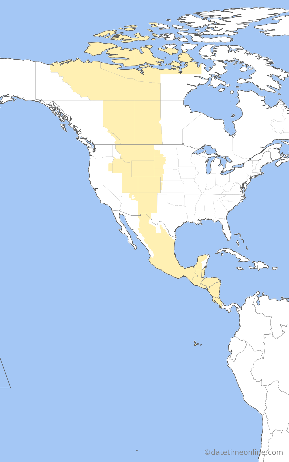 Current time zone map of S